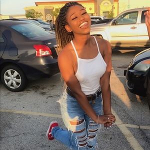 Hollister white low crop top